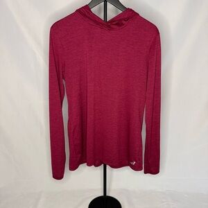 BCG Women’s XL Training Turbo Long-Sleeve Hooded Top Red Plum EUC